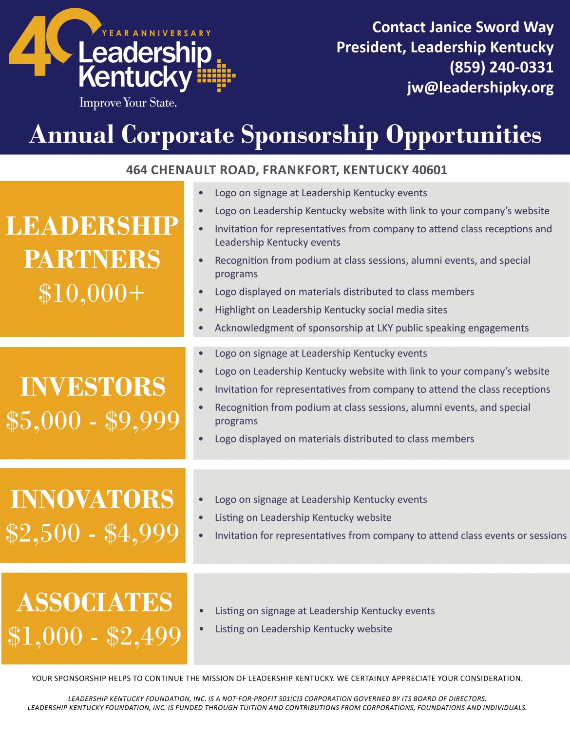 Annual Corporate Sponsorship